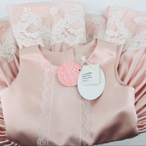 NWT Dollcake Pink Forever Friend Dress Lace - Picture 8 of 8